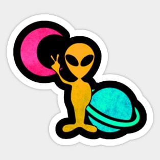 Alien in Space Sticker